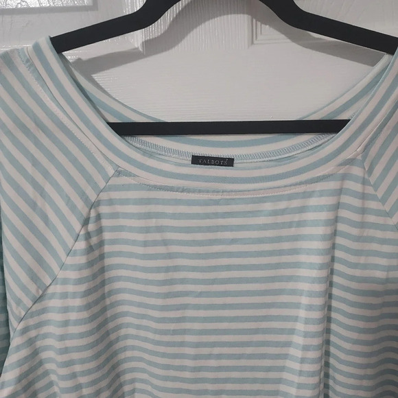NWT Talbots Woman Blue and White Striped Long Bell Sleeves in Size 2X - Picture 3 of 11